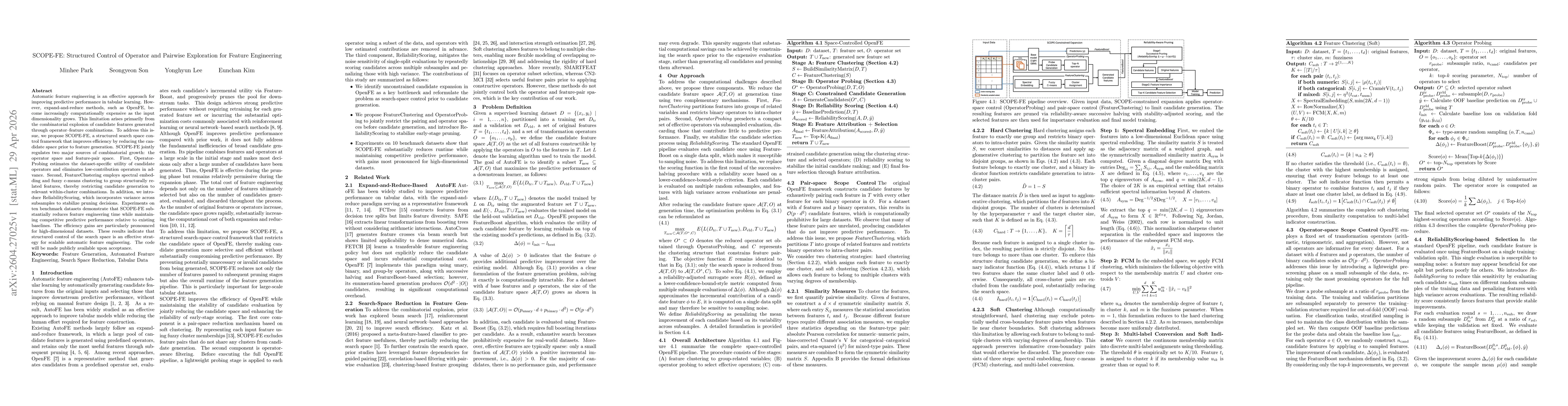 Thumbnail for SCOPE-FE: Structured Control of Operator and Pairwise Exploration for Feature Engineering