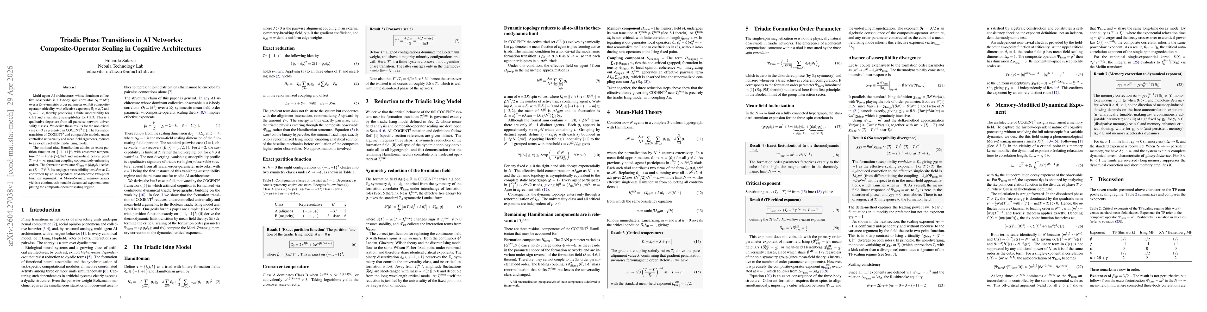 Thumbnail for Triadic Phase Transitions in AI Networks: Composite-Operator Scaling in Cognitive Architectures