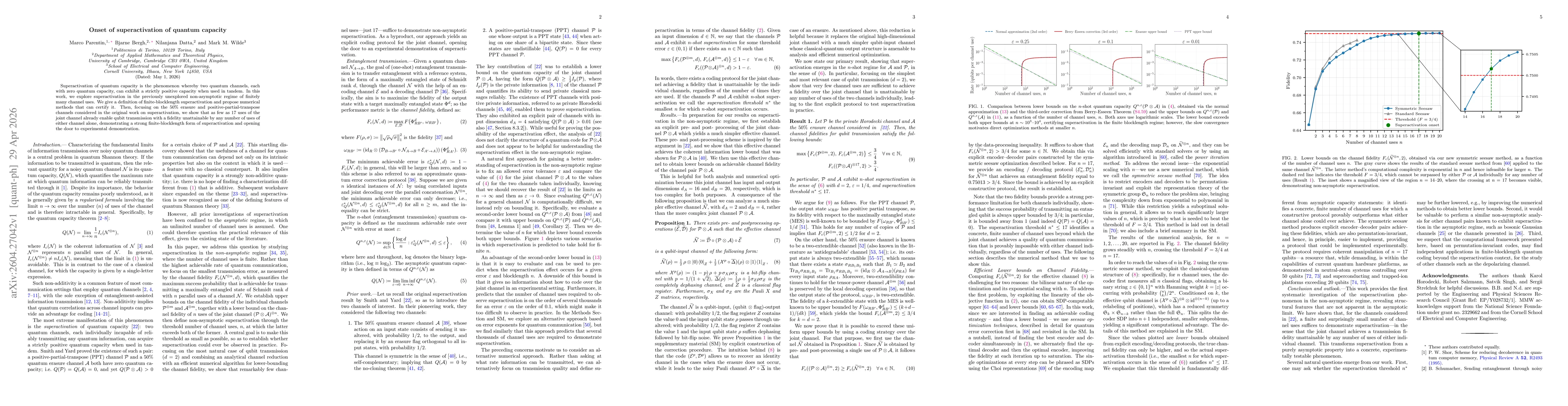 Thumbnail for Onset of superactivation of quantum capacity