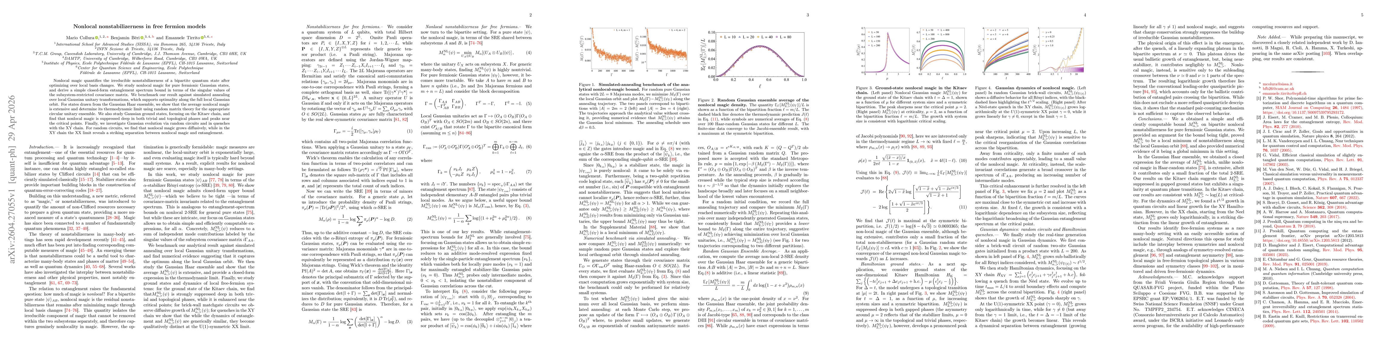 Thumbnail for Nonlocal nonstabilizerness in free fermion models