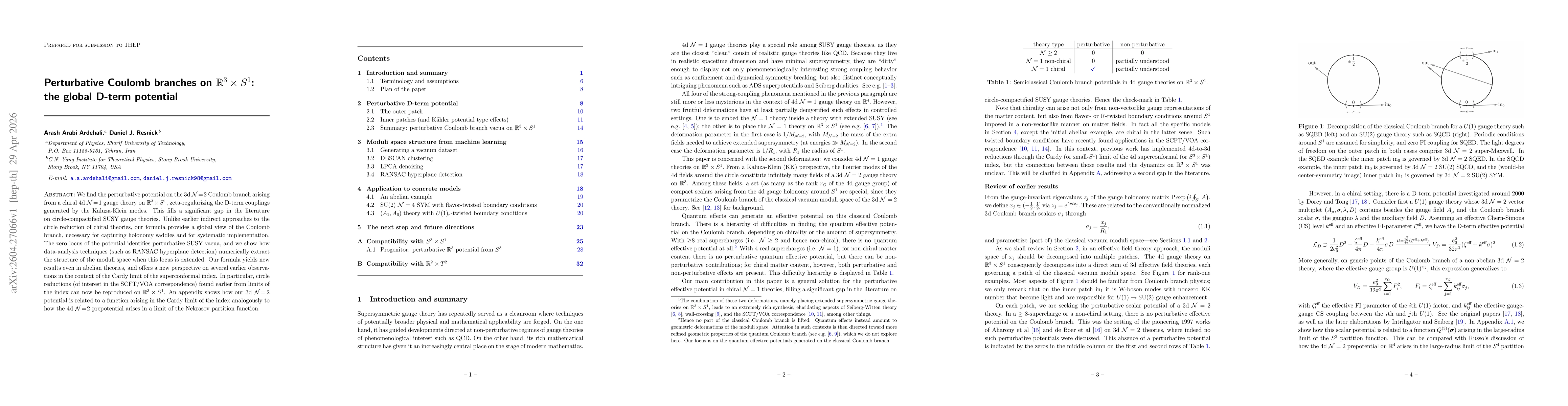 Thumbnail for Perturbative Coulomb branches on $\mathbb{R}^3\times S^1$: the global D-term potential