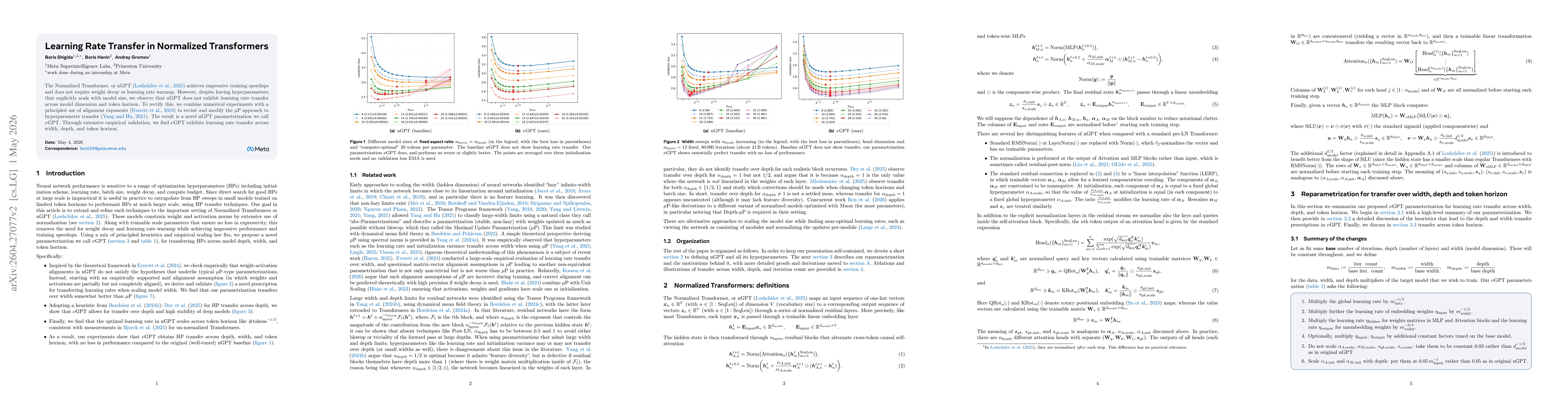 Thumbnail for Learning Rate Transfer in Normalized Transformers