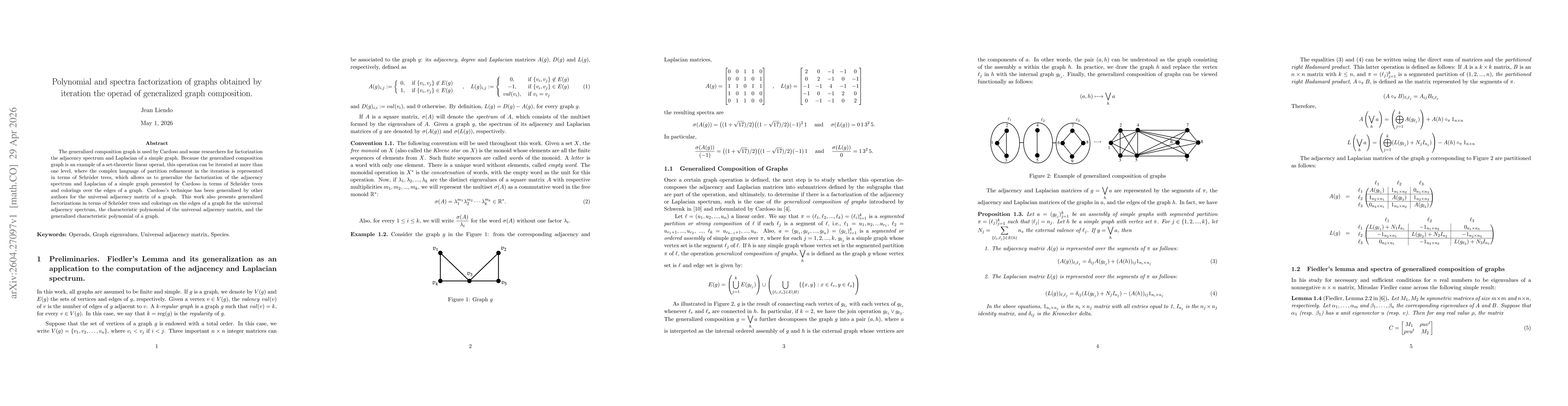 Thumbnail for Polynomial and spectra factorization of graphs obtained by iteration the operad of generalized graph composition