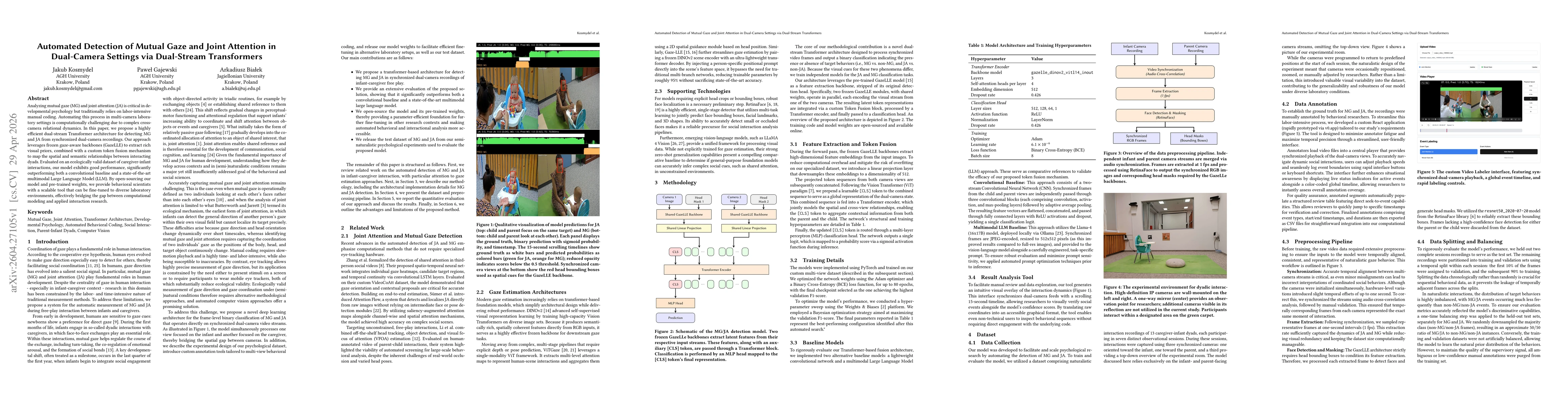 Thumbnail for Automated Detection of Mutual Gaze and Joint Attention in Dual-Camera Settings via Dual-Stream Transformers