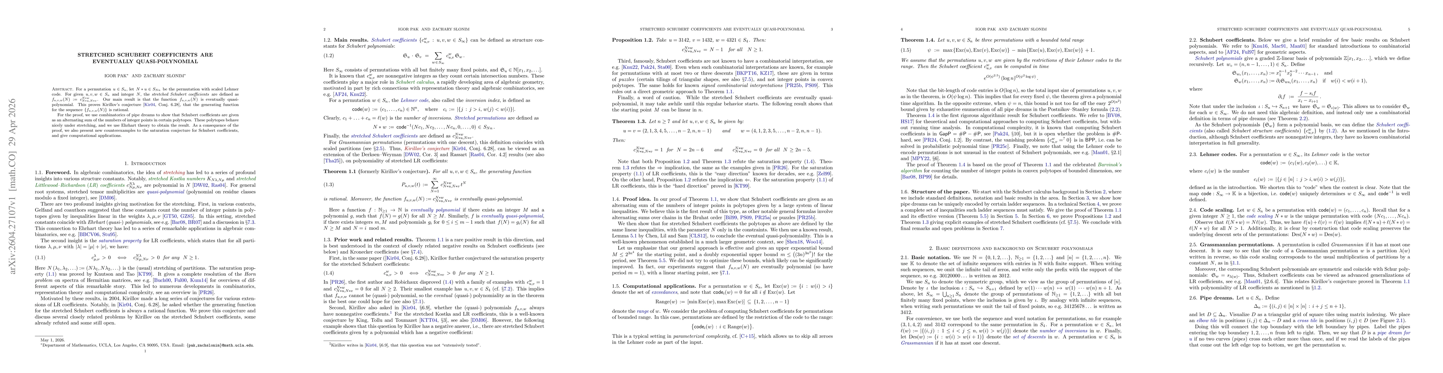 Thumbnail for Stretched Schubert coefficients are eventually quasi-polynomial