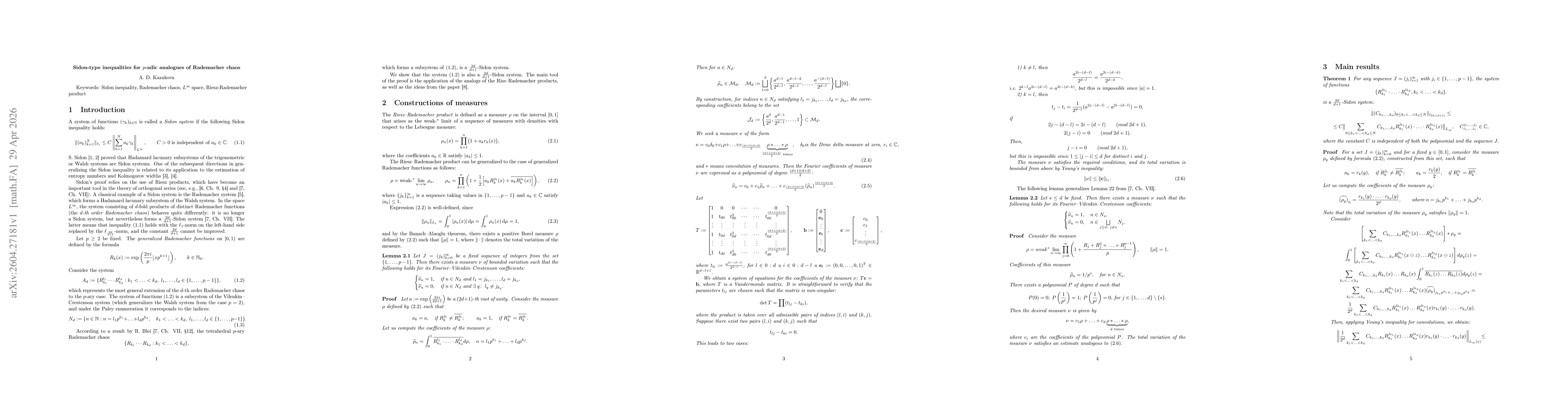 Thumbnail for Sidon-type inequalities for $p$-adic analogues of Rademacher chaos