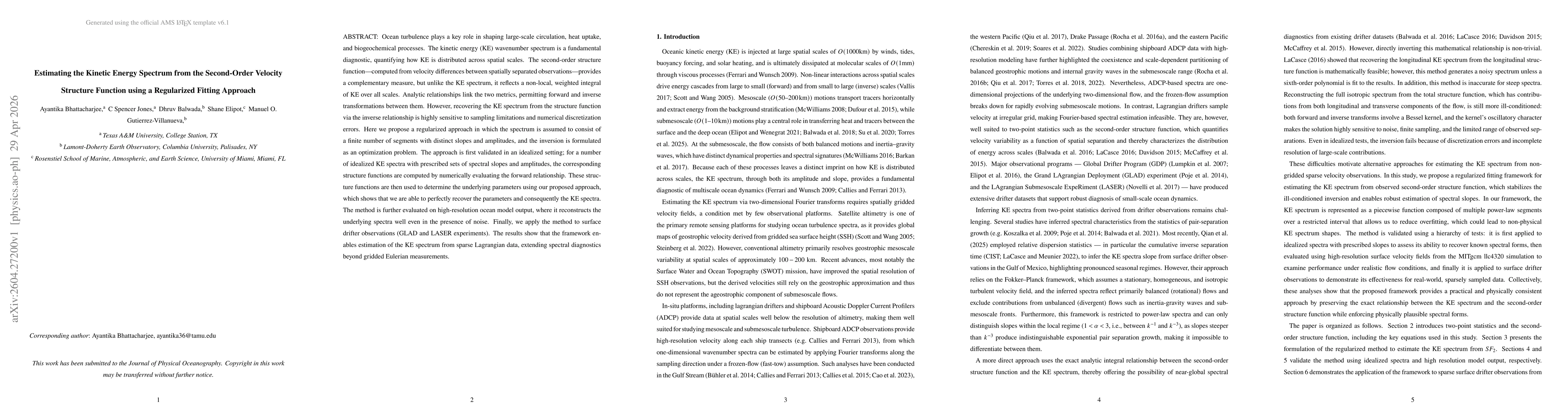 Thumbnail for Estimating the Kinetic Energy Spectrum from the Second-Order Velocity Structure Function using a Regularized Fitting Approach