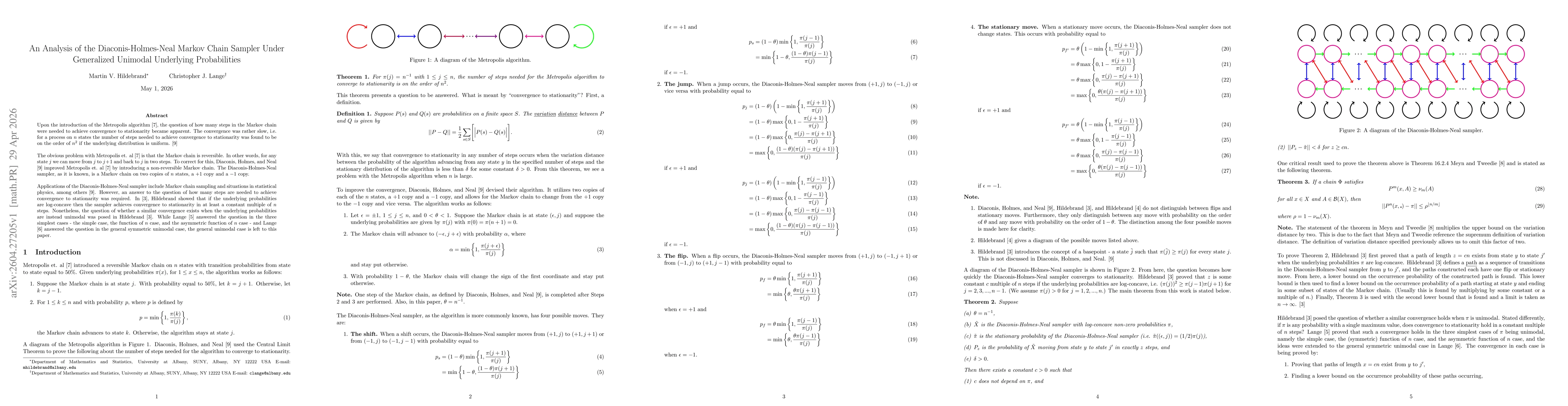 Thumbnail for An Analysis of the Diaconis-Holmes-Neal Markov Chain Sampler Under Generalized Unimodal Underlying Probabilities