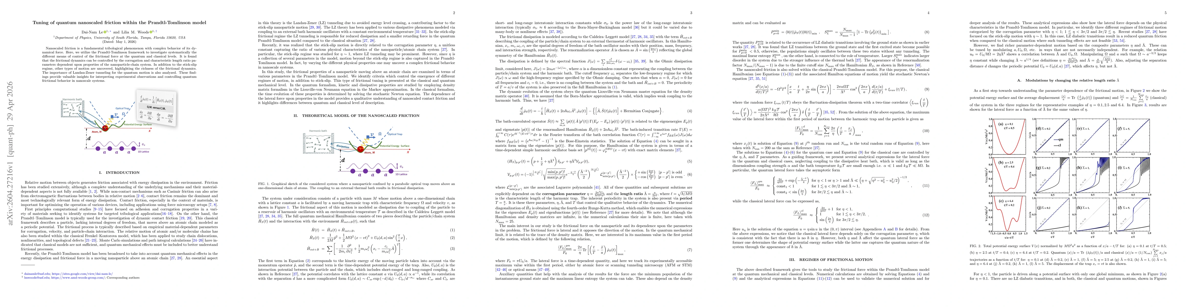 Thumbnail for Tuning of quantum nanoscaled friction within the Prandtl-Tomlinson model