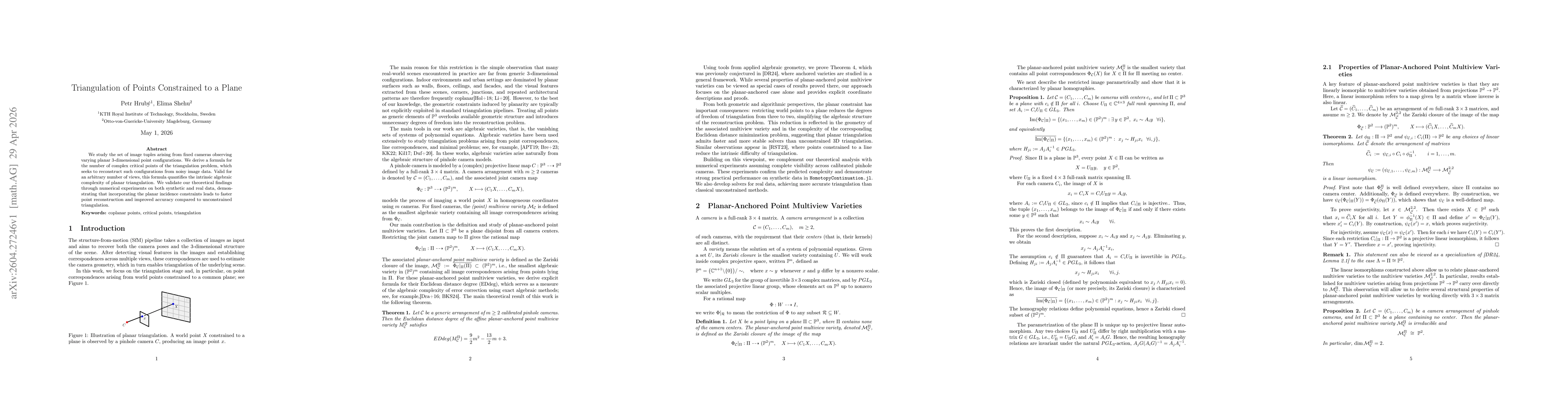 Thumbnail for Triangulation of Points Constrained to a Plane