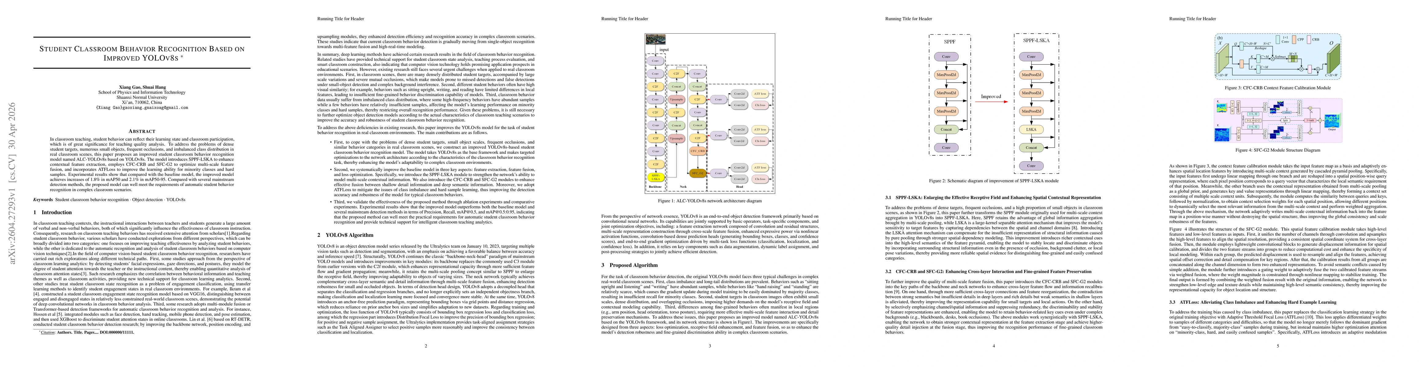 Thumbnail for Student Classroom Behavior Recognition Based on Improved YOLOv8s