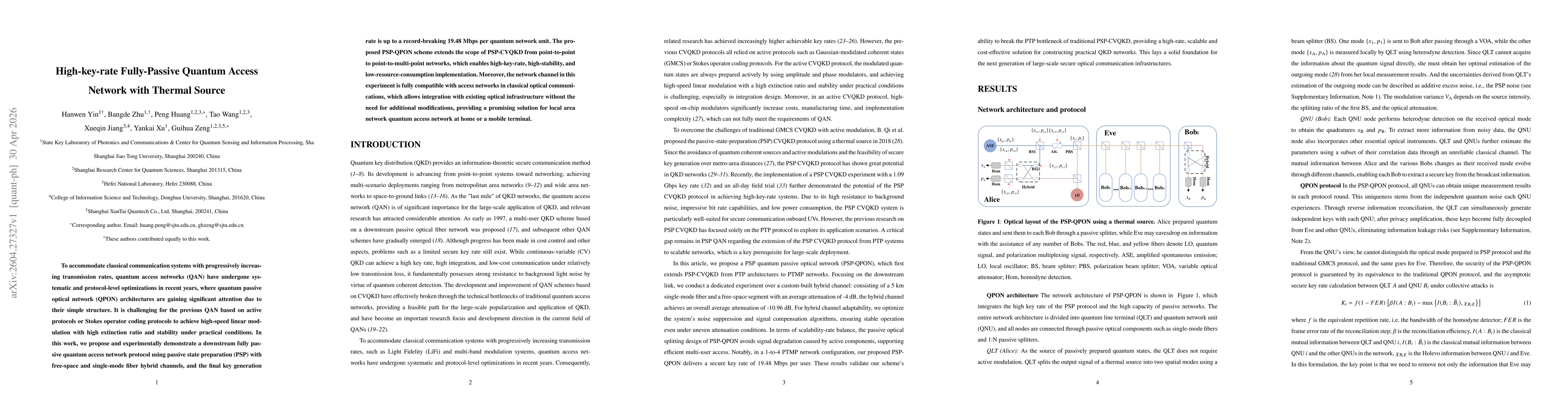 Thumbnail for High-key-rate Fully-Passive Quantum Access Network with Thermal Source