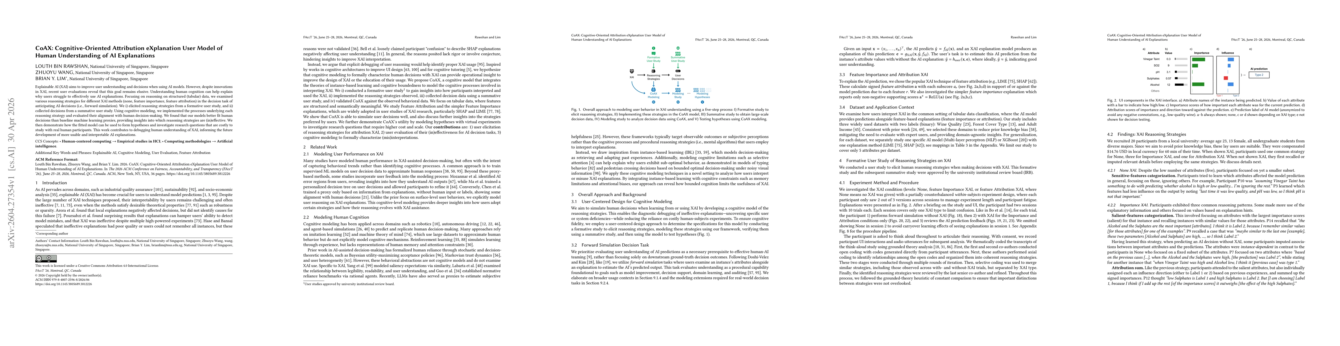 Thumbnail for CoAX: Cognitive-Oriented Attribution eXplanation User Model of Human Understanding of AI Explanations