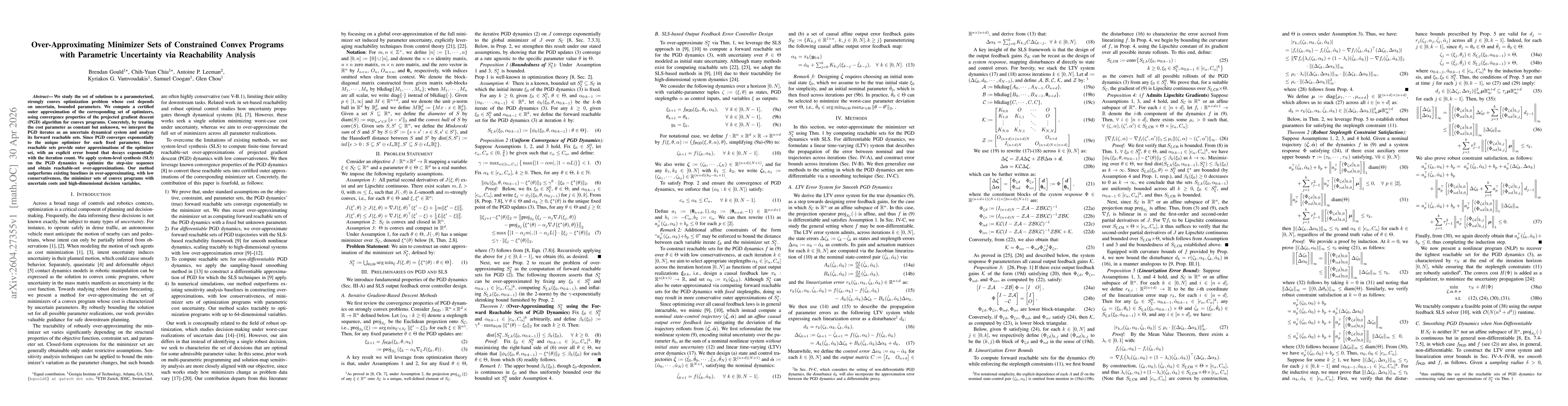 Thumbnail for Over-Approximating Minimizer Sets of Constrained Convex Programs with Parametric Uncertainty via Reachability Analysis
