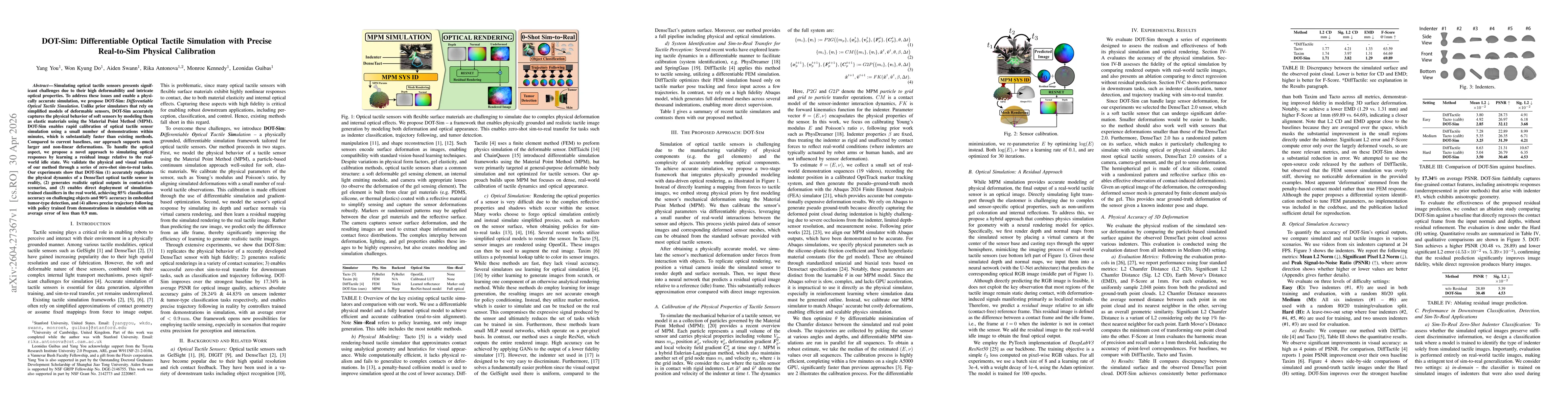 Thumbnail for DOT-Sim: Differentiable Optical Tactile Simulation with Precise Real-to-Sim Physical Calibration