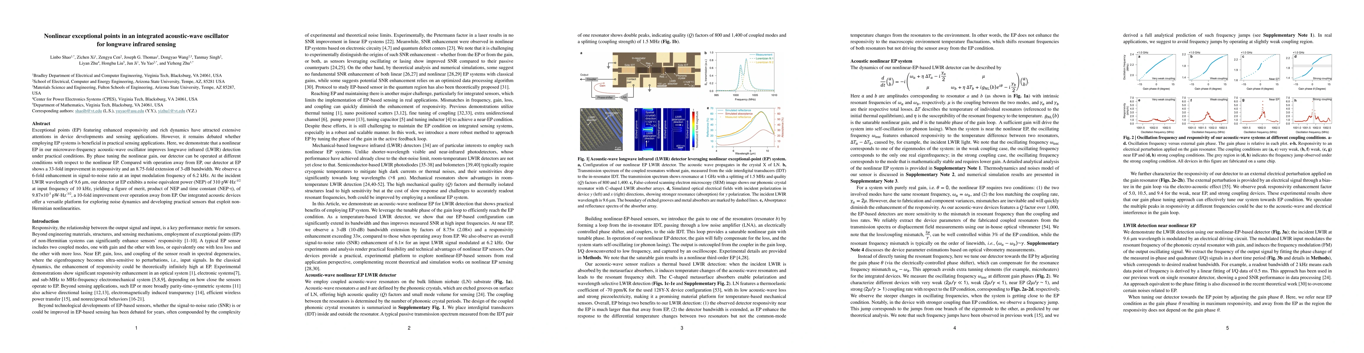 Thumbnail for Nonlinear exceptional points in an integrated acoustic-wave oscillator for longwave infrared sensing