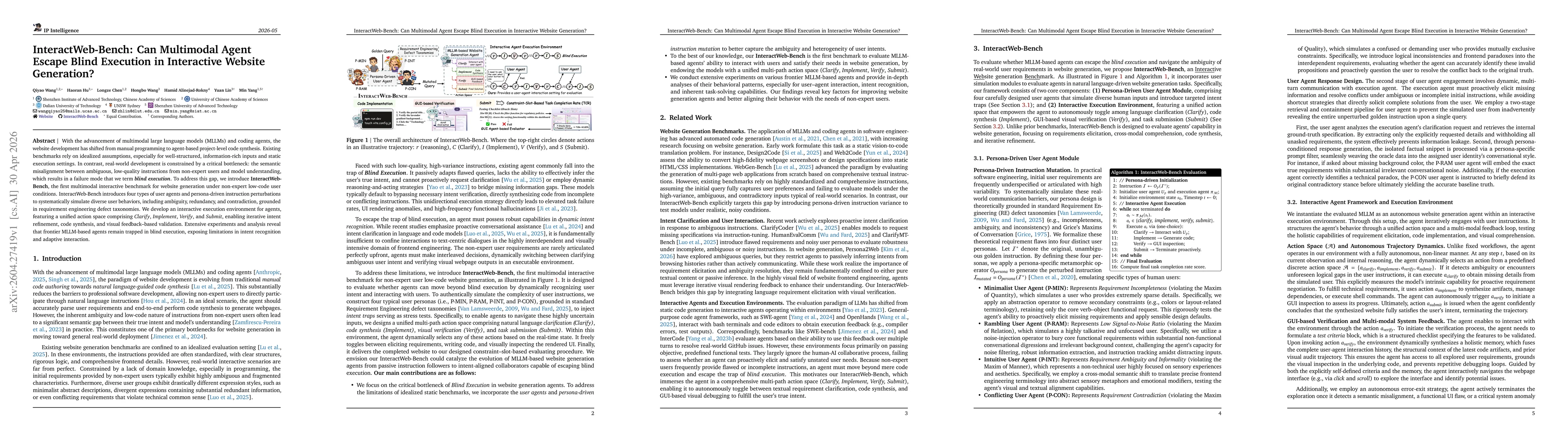 Thumbnail for InteractWeb-Bench: Can Multimodal Agent Escape Blind Execution in Interactive Website Generation?