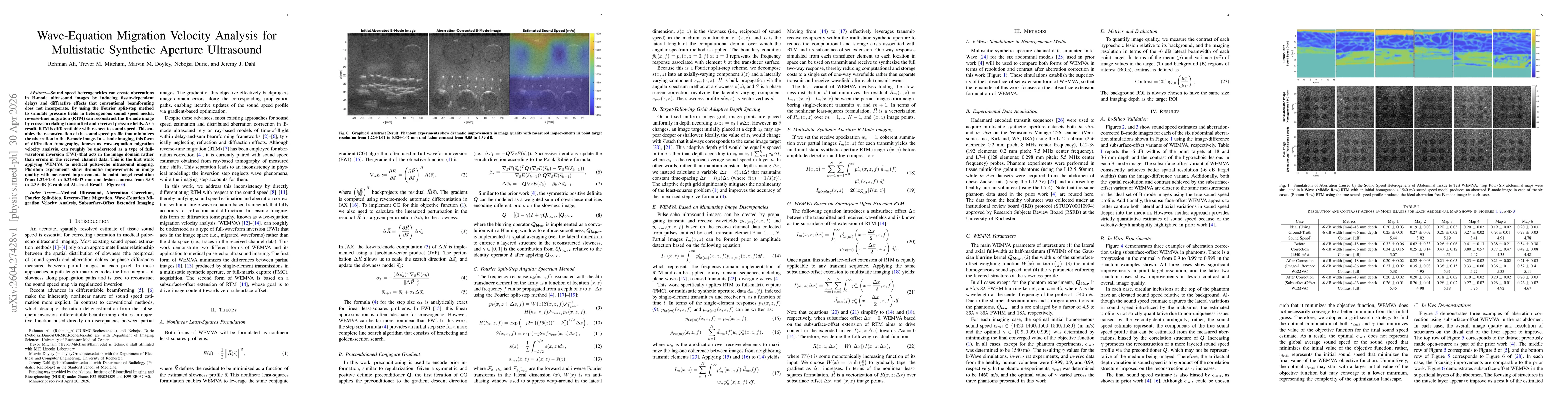 Thumbnail for Wave-Equation Migration Velocity Analysis for Multistatic Synthetic Aperture Ultrasound