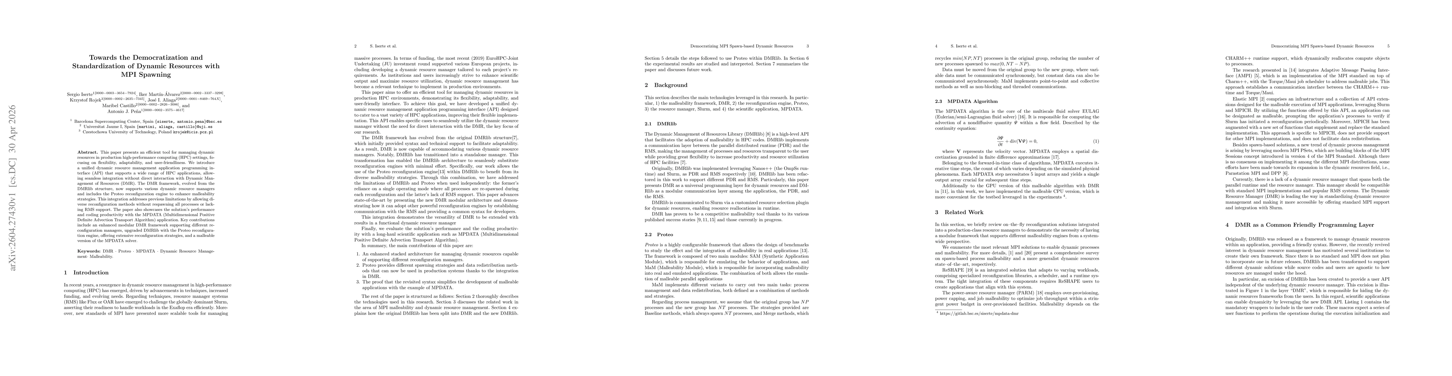 Thumbnail for Towards the Democratization and Standardization of Dynamic Resources with MPI Spawning