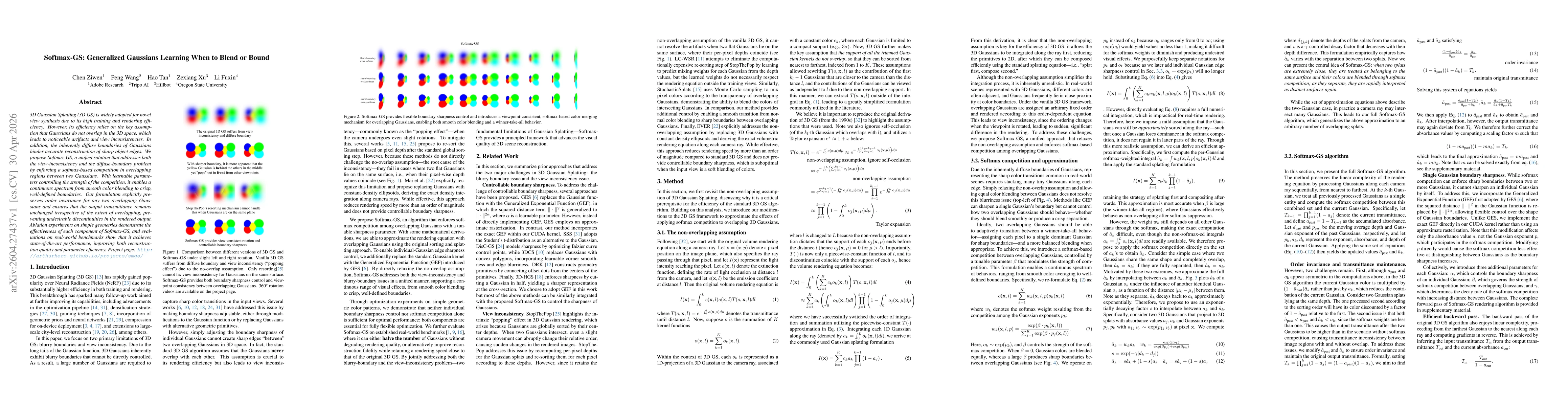 Thumbnail for Softmax-GS: Generalized Gaussians Learning When to Blend or Bound