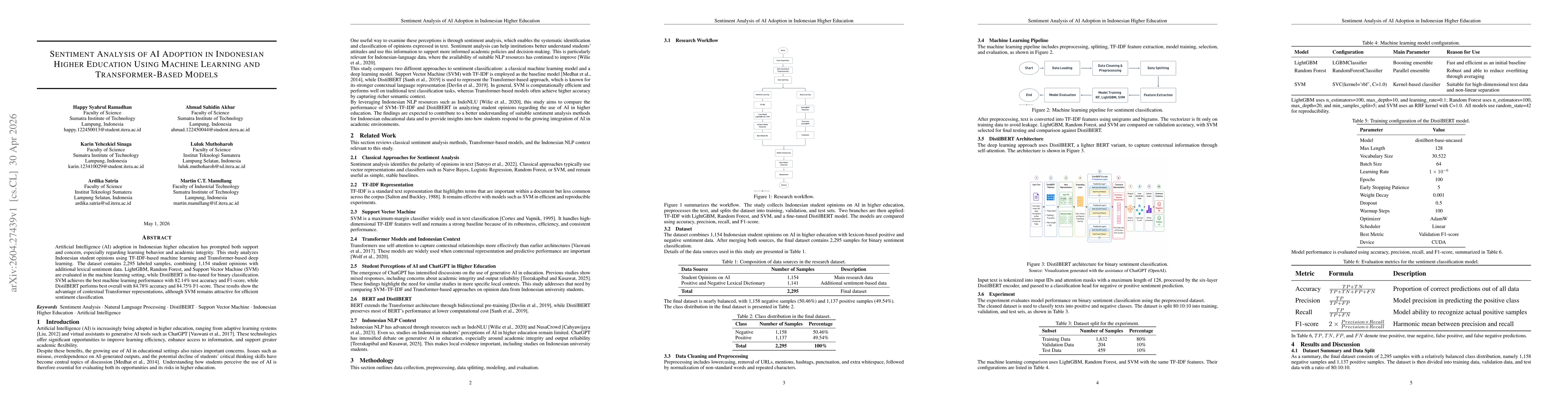 Thumbnail for Sentiment Analysis of AI Adoption in Indonesian Higher Education Using Machine Learning and Transformer-Based Models