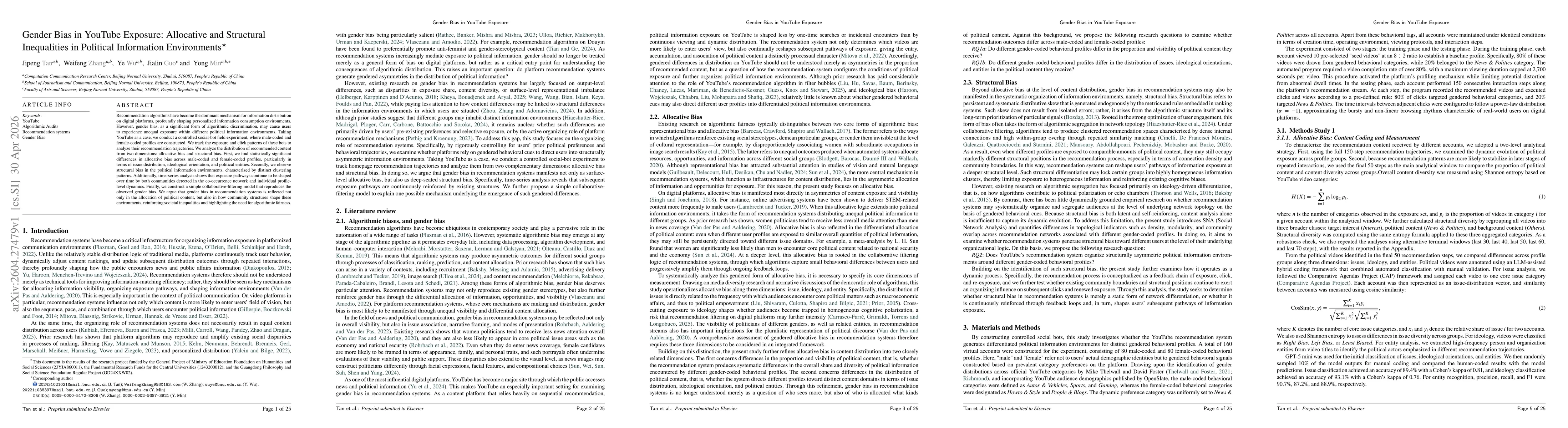 Thumbnail for Gender Bias in YouTube Exposure: Allocative and Structural Inequalities in Political Information Environments