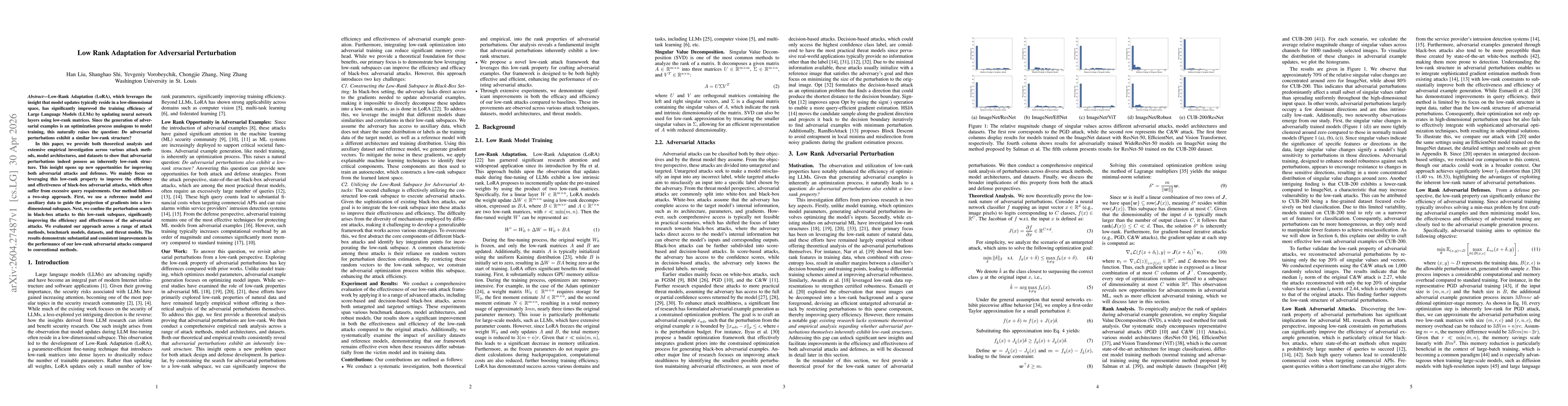 Thumbnail for Low Rank Adaptation for Adversarial Perturbation