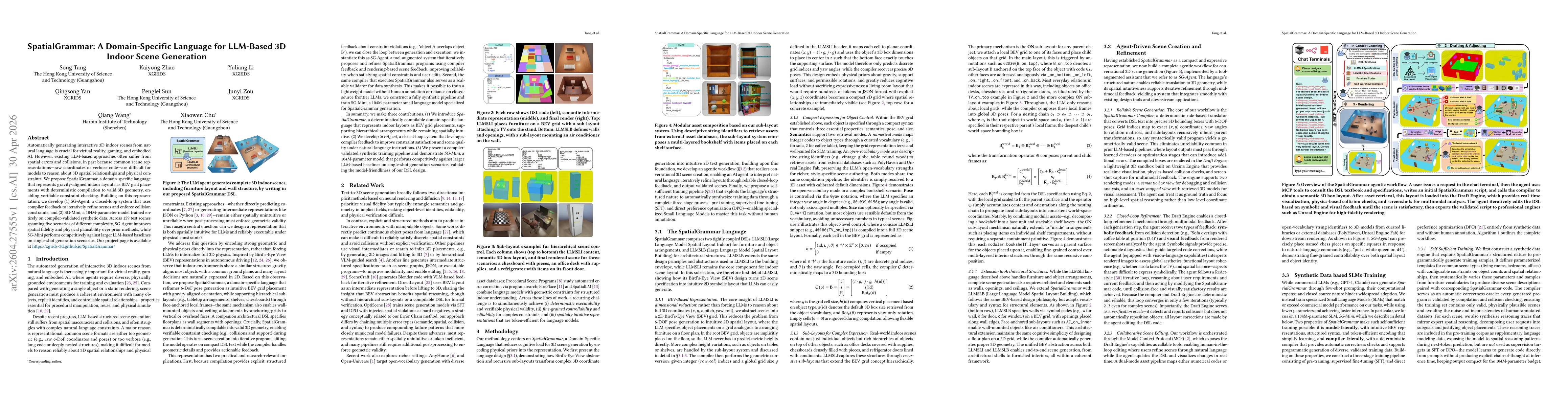 Thumbnail for SpatialGrammar: A Domain-Specific Language for LLM-Based 3D Indoor Scene Generation