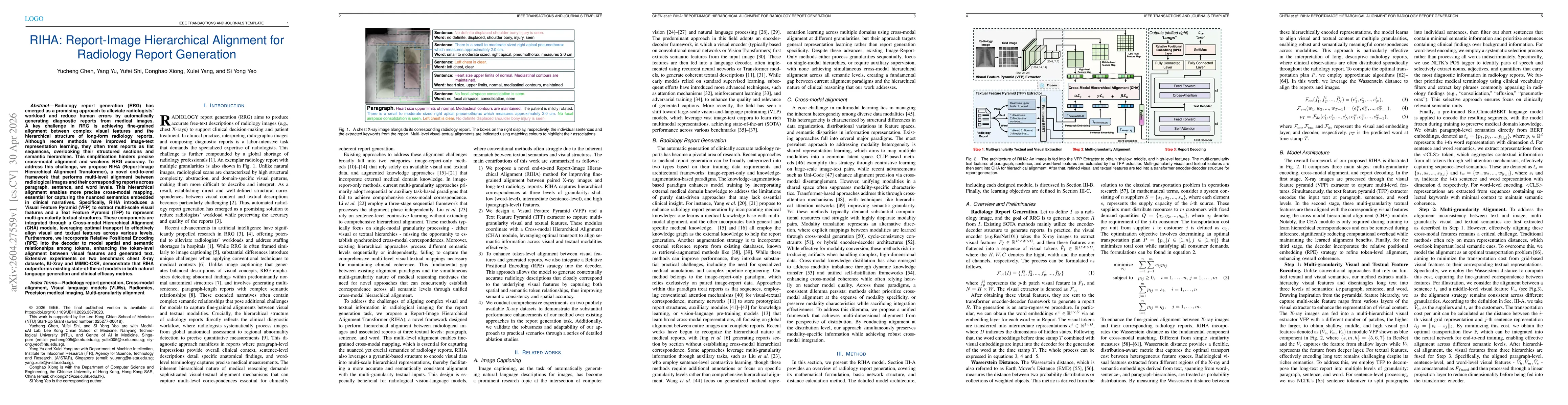 Thumbnail for RIHA: Report-Image Hierarchical Alignment for Radiology Report Generation