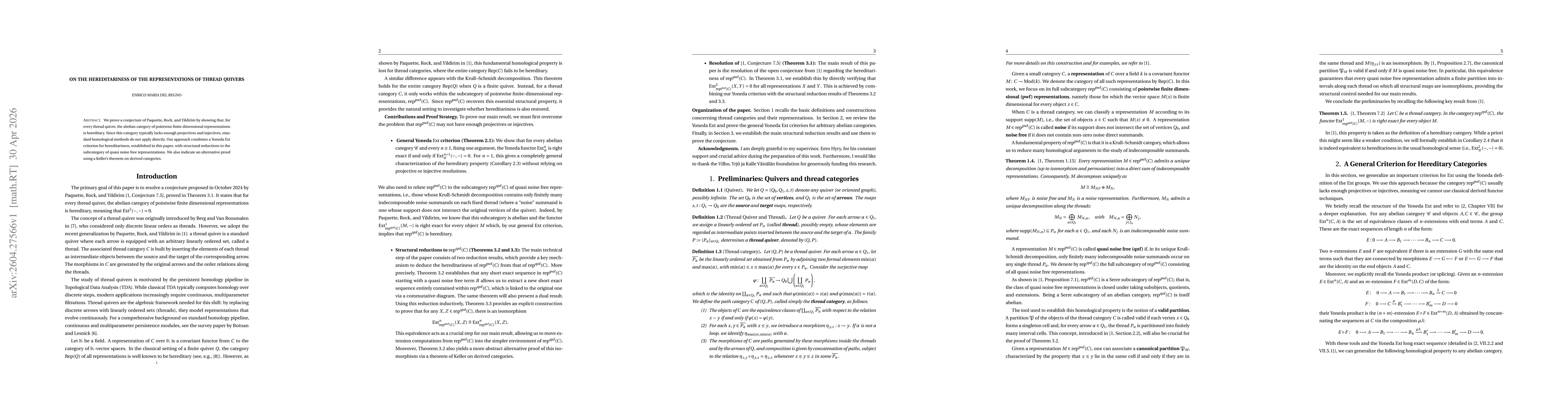 Thumbnail for On the Hereditariness of the Representations of Thread Quivers