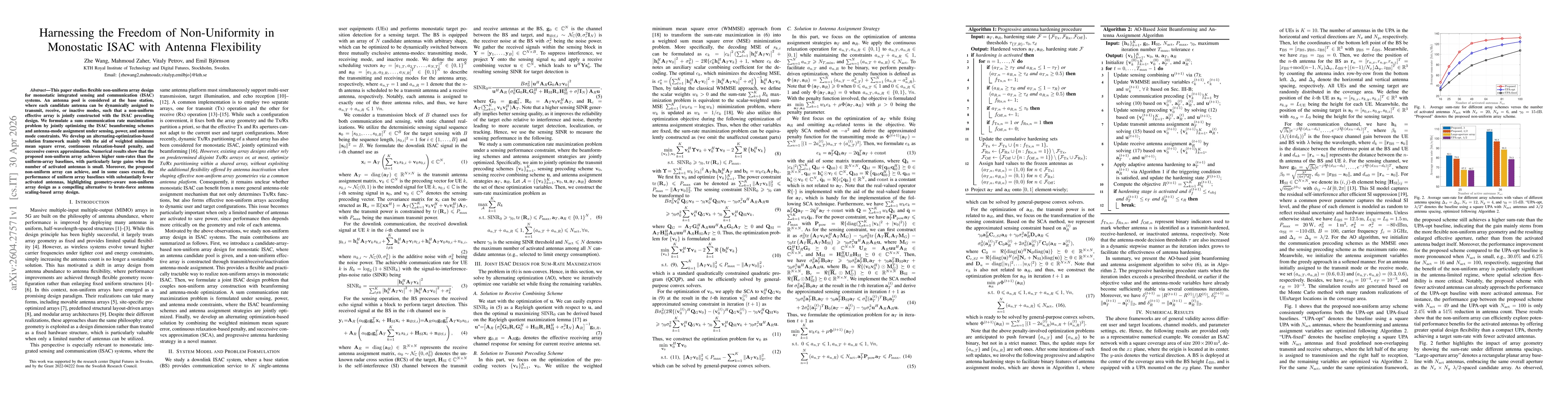 Thumbnail for Harnessing the Freedom of Non-Uniformity in Monostatic ISAC with Antenna Flexibility