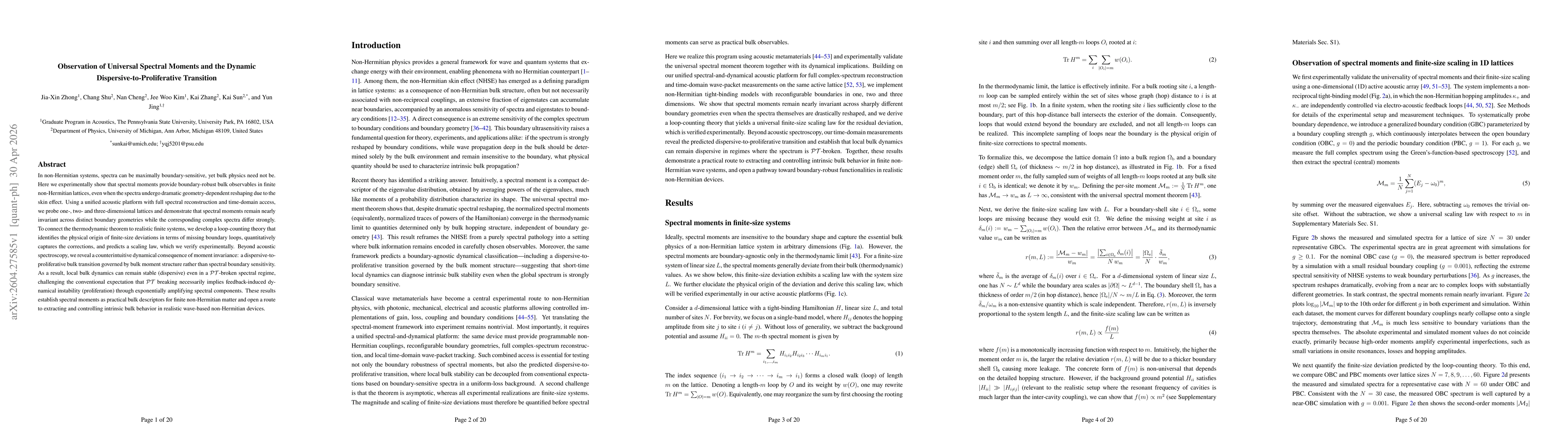 Thumbnail for Observation of Universal Spectral Moments and the Dynamic Dispersive-to-Proliferative Transition