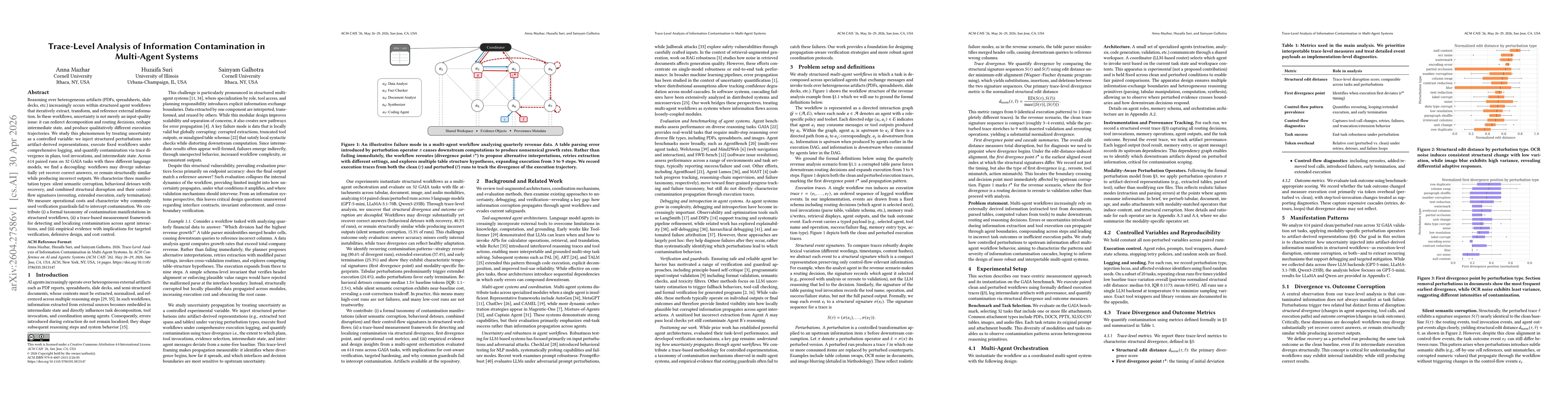 Thumbnail for Trace-Level Analysis of Information Contamination in Multi-Agent Systems