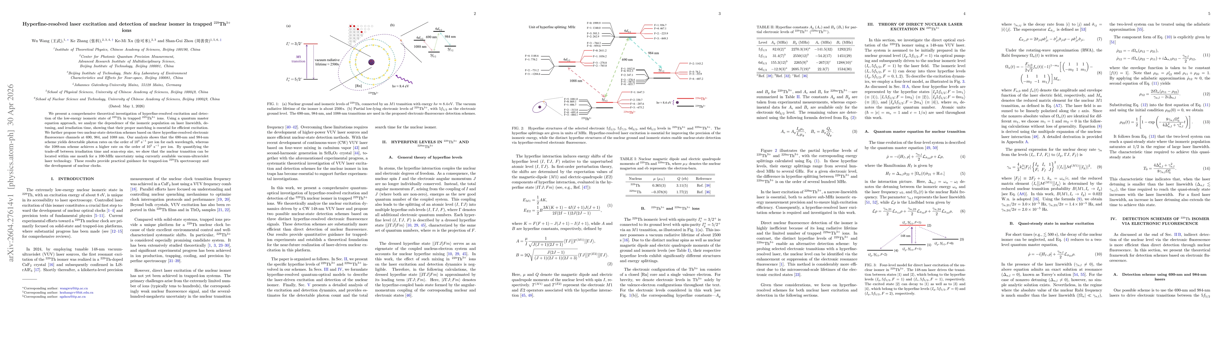 Thumbnail for Hyperfine-resolved laser excitation and detection of nuclear isomer in trapped $^{229}$Th$^{3+}$ ions