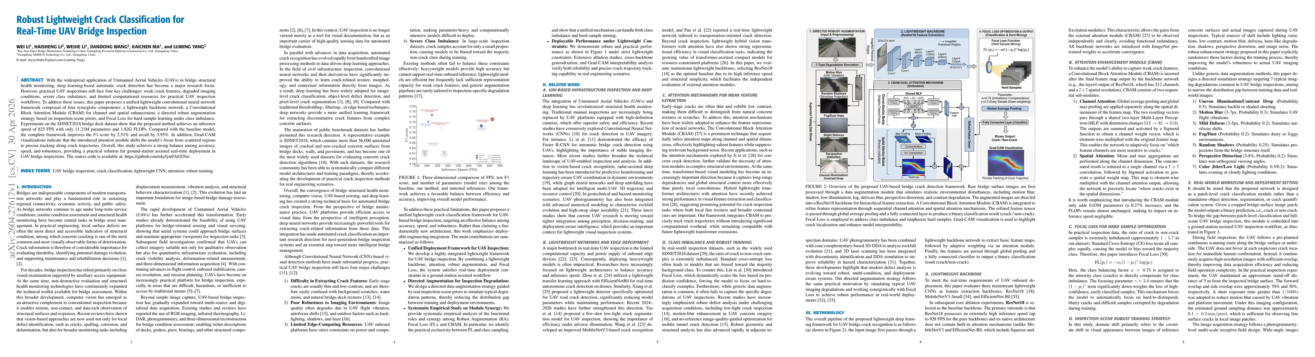 Thumbnail for Robust Lightweight Crack Classification for Real-Time UAV Bridge Inspection