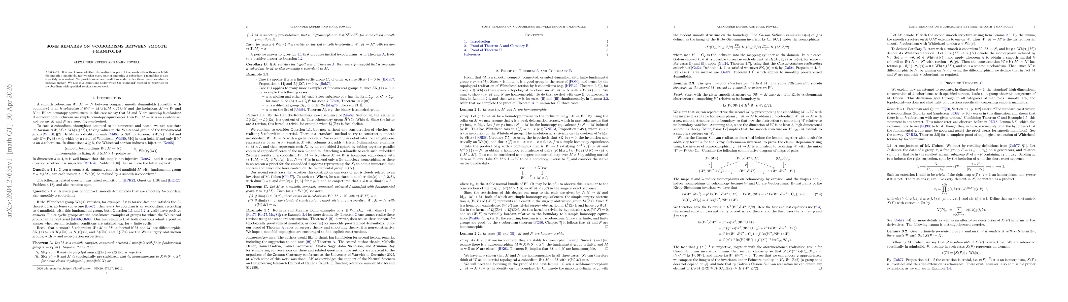 Thumbnail for Some remarks on $h$-cobordisms between smooth 4-manifolds