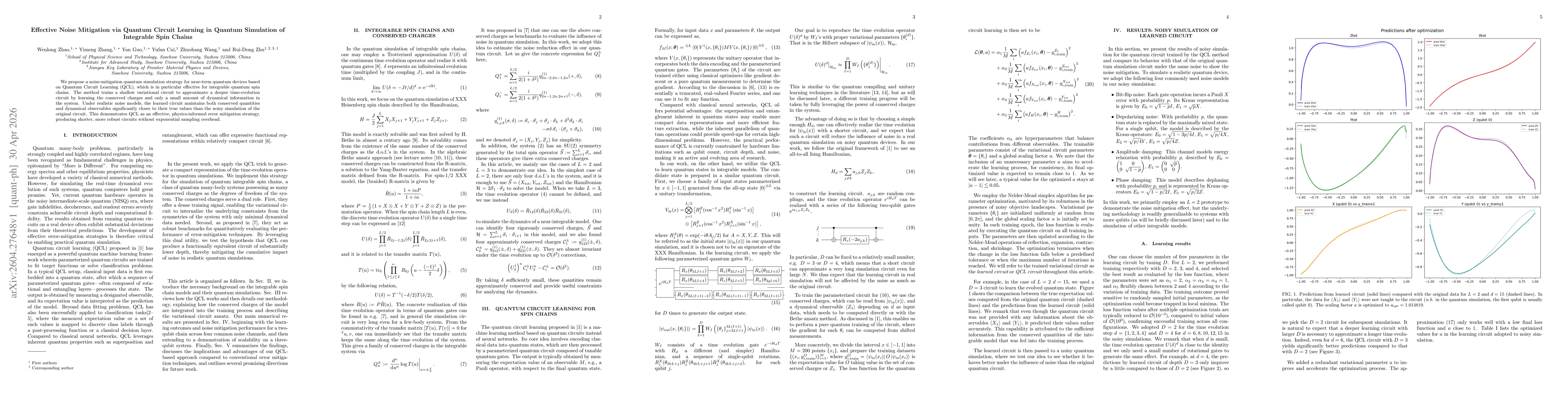 Thumbnail for Effective Noise Mitigation via Quantum Circuit Learning in Quantum Simulation of Integrable Spin Chains