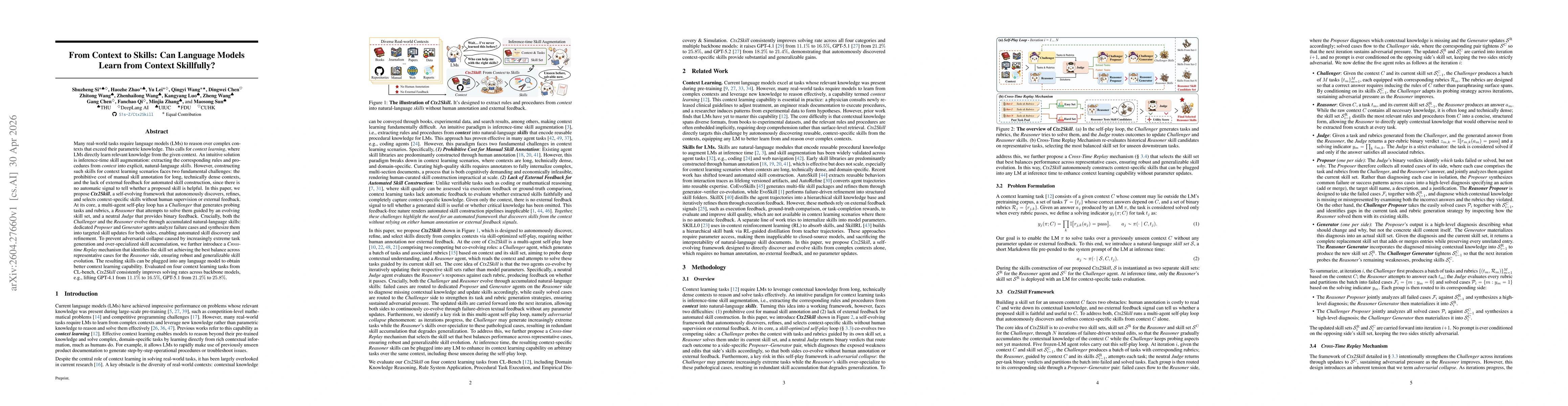 Thumbnail for From Context to Skills: Can Language Models Learn from Context Skillfully?