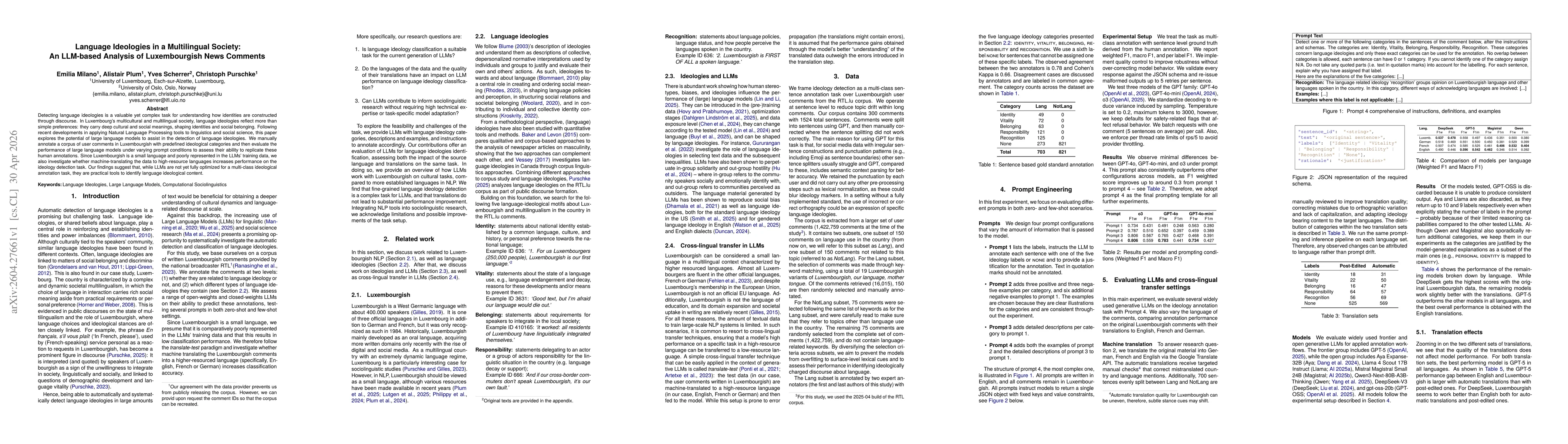 Thumbnail for Language Ideologies in a Multilingual Society: An LLM-based Analysis of Luxembourgish News Comments