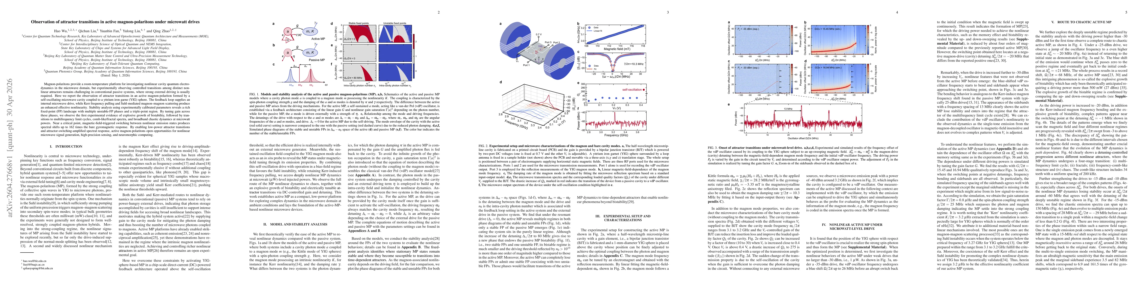 Thumbnail for Observation of attractor transitions in active magnon-polaritons under microwatt drives