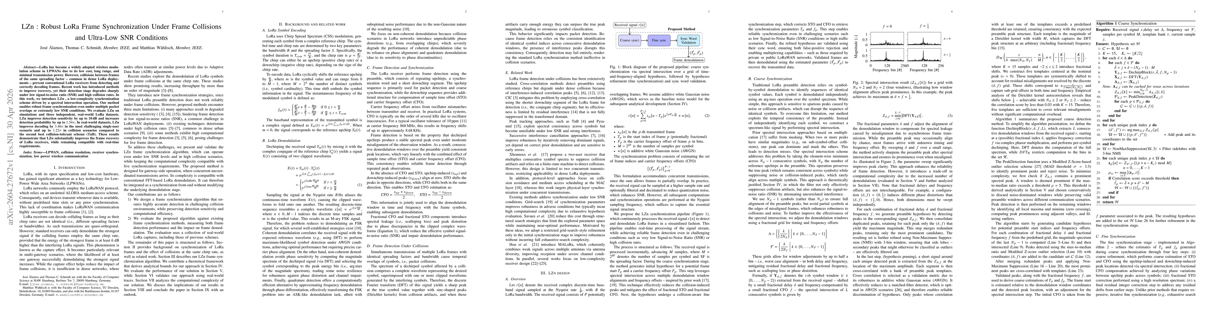 Thumbnail for LZn : Robust LoRa Frame Synchronization Under Frame Collisions and Ultra-Low SNR Conditions
