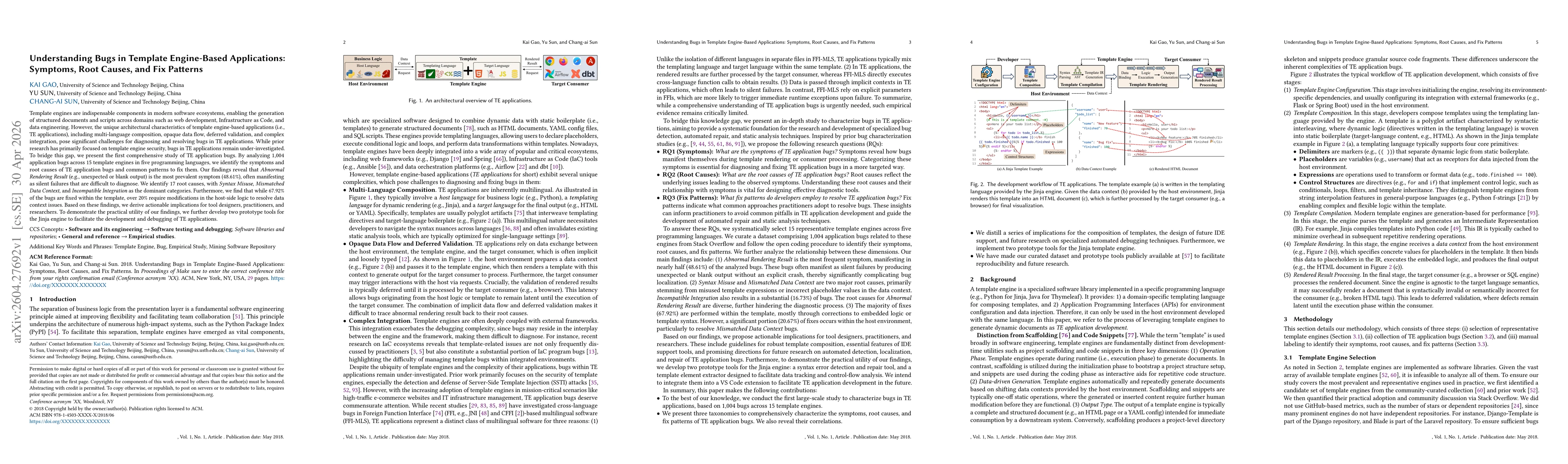 Thumbnail for Understanding Bugs in Template Engine-Based Applications: Symptoms, Root Causes, and Fix Patterns