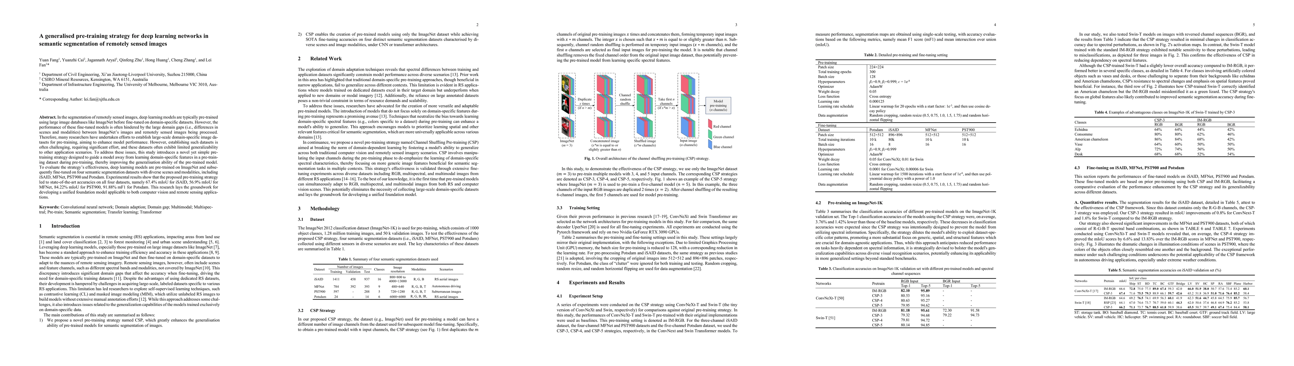 Thumbnail for A generalised pre-training strategy for deep learning networks in semantic segmentation of remotely sensed images