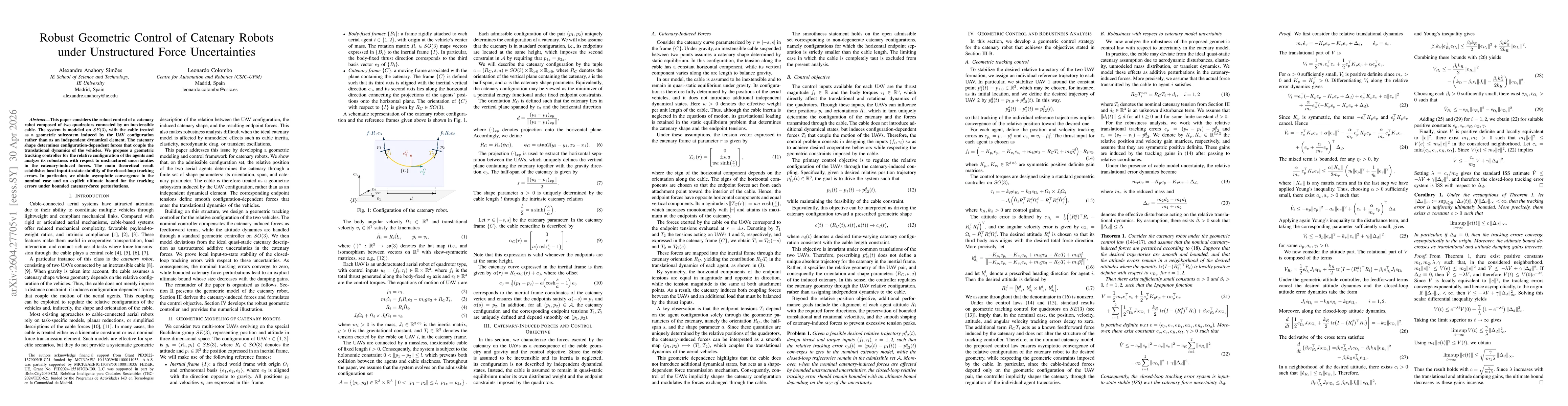 Thumbnail for Robust Geometric Control of Catenary Robots under Unstructured Force Uncertainties