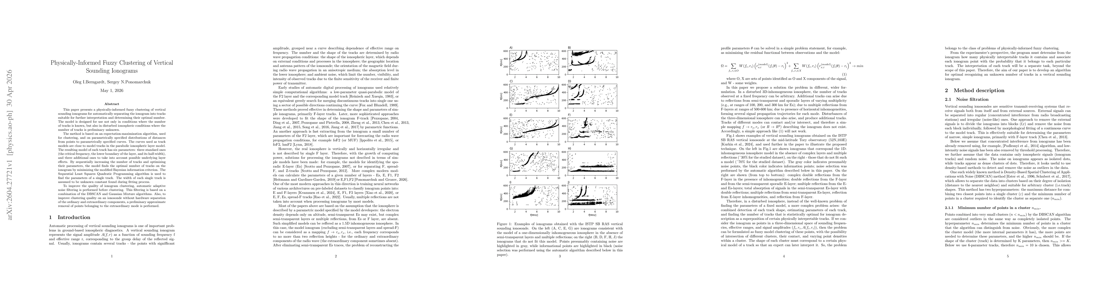 Thumbnail for Physically-Informed Fuzzy Clustering of Vertical Sounding Ionograms