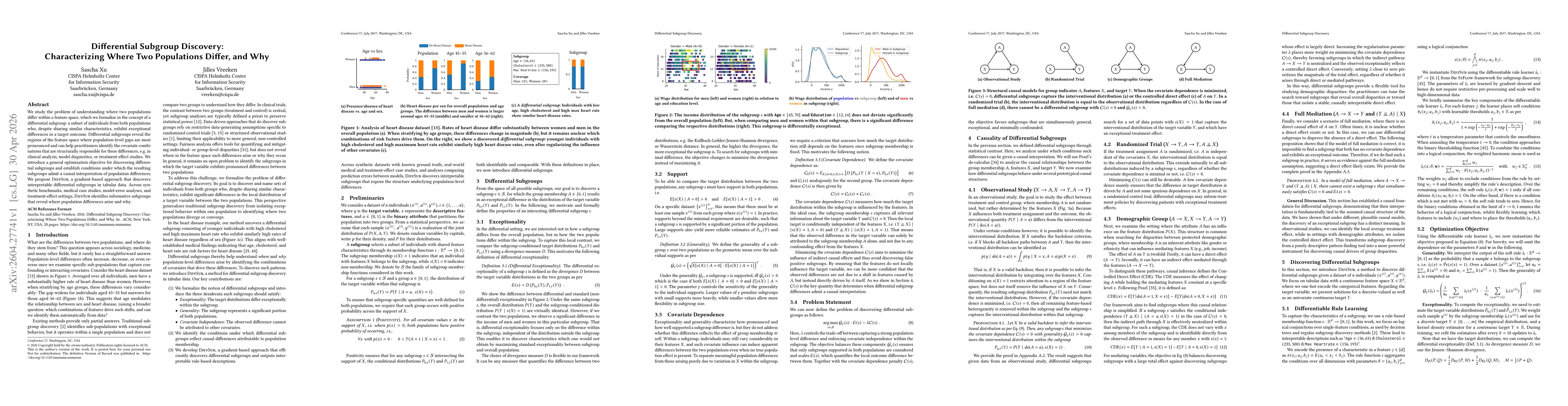Thumbnail for Differential Subgroup Discovery: Characterizing Where Two Populations Differ, and Why