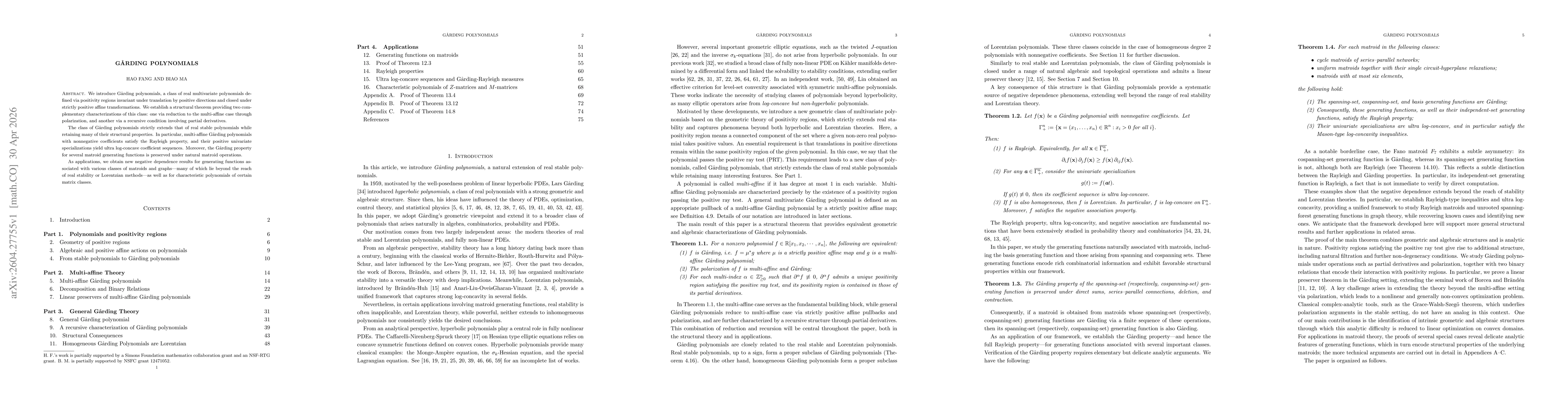 Thumbnail for Gårding Polynomials