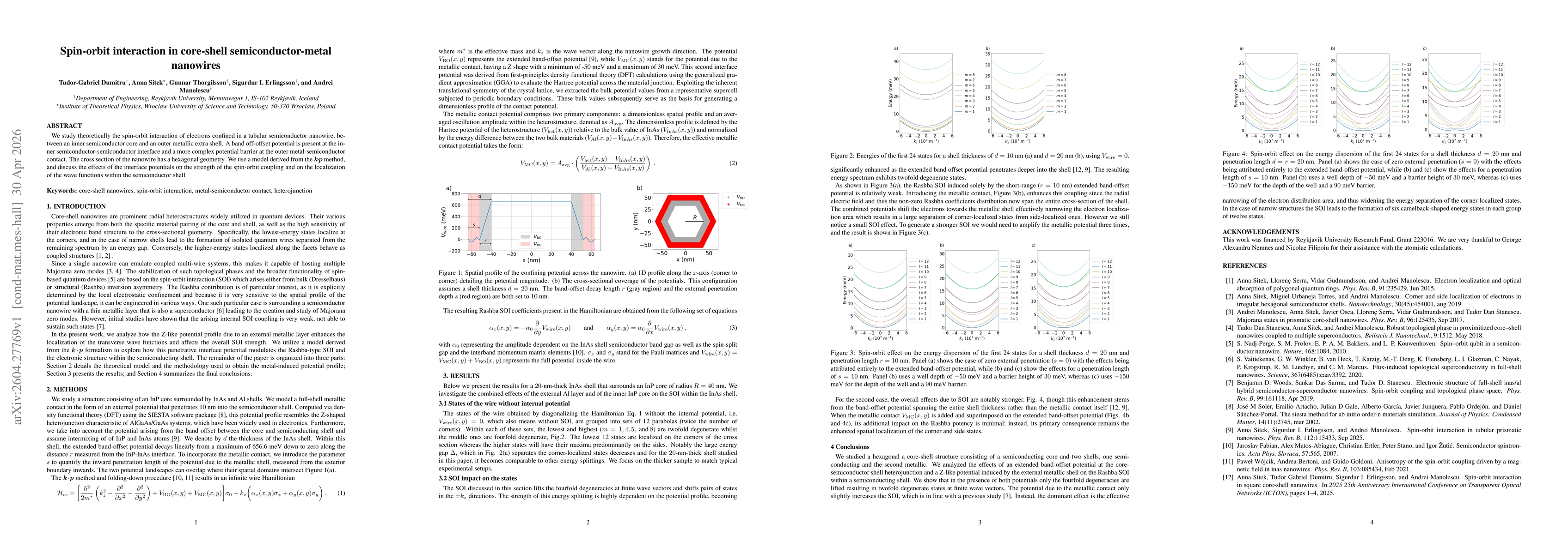 Thumbnail for Spin-orbit interaction in core-shell semiconductor-metal nanowires