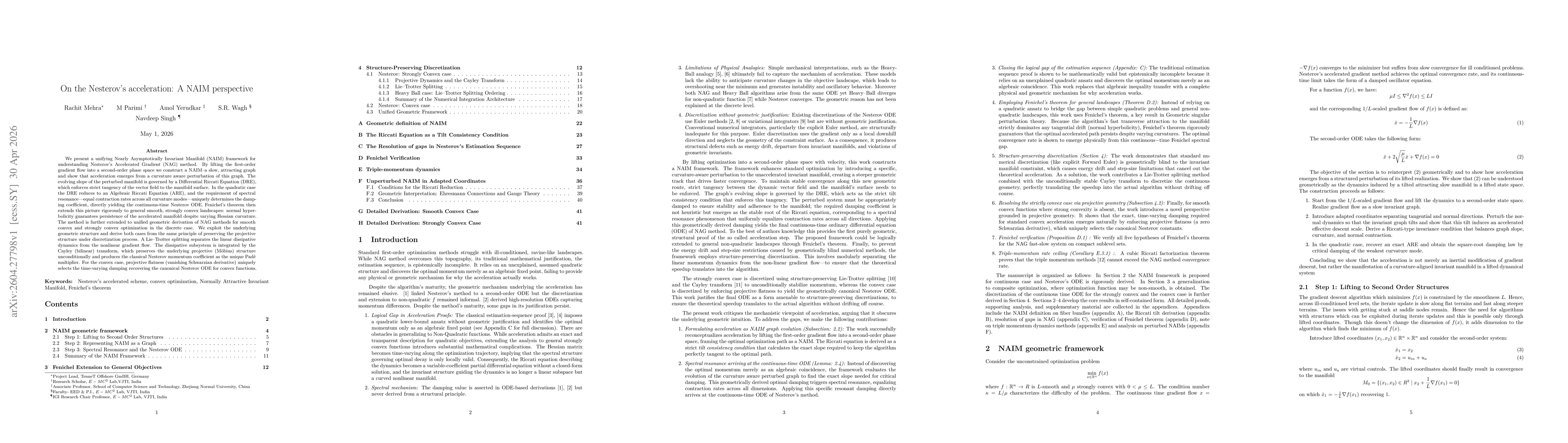 Thumbnail for On the Nesterov's acceleration: A NAIM perspective