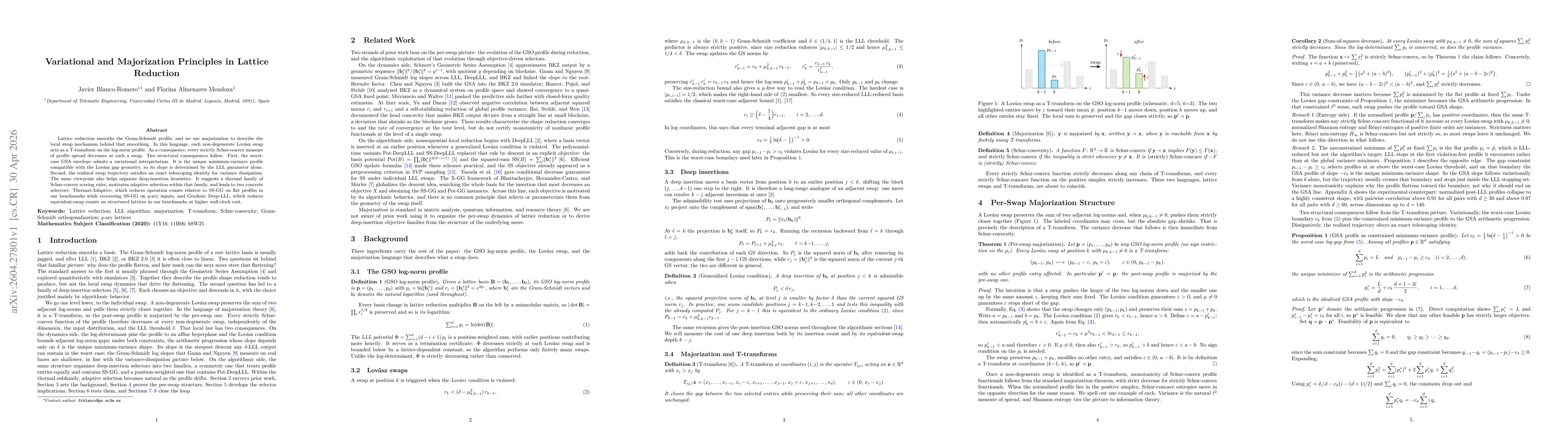 Thumbnail for Variational and Majorization Principles in Lattice Reduction